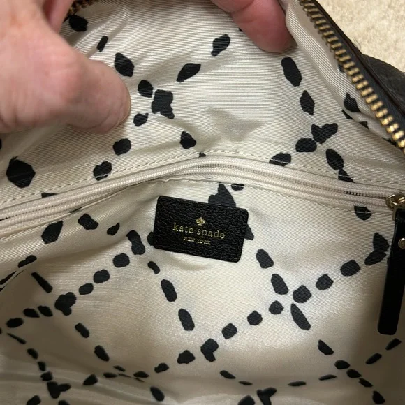 Kate Spade New York Black Bowler Bag Satchel Tote Authentic - Picture 11 of 12